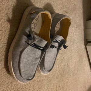 Brand: Hey dude   Size: 9 in women’s   Color: chambray white blue